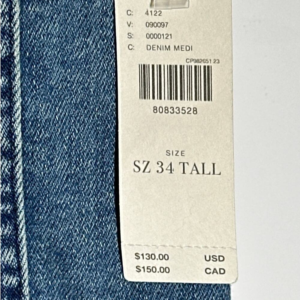 Maeve Anthropologie Colette Cropped Wide Leg Jeans Denim Medium 34T 34 Tall NWT - Picture 4 of 13